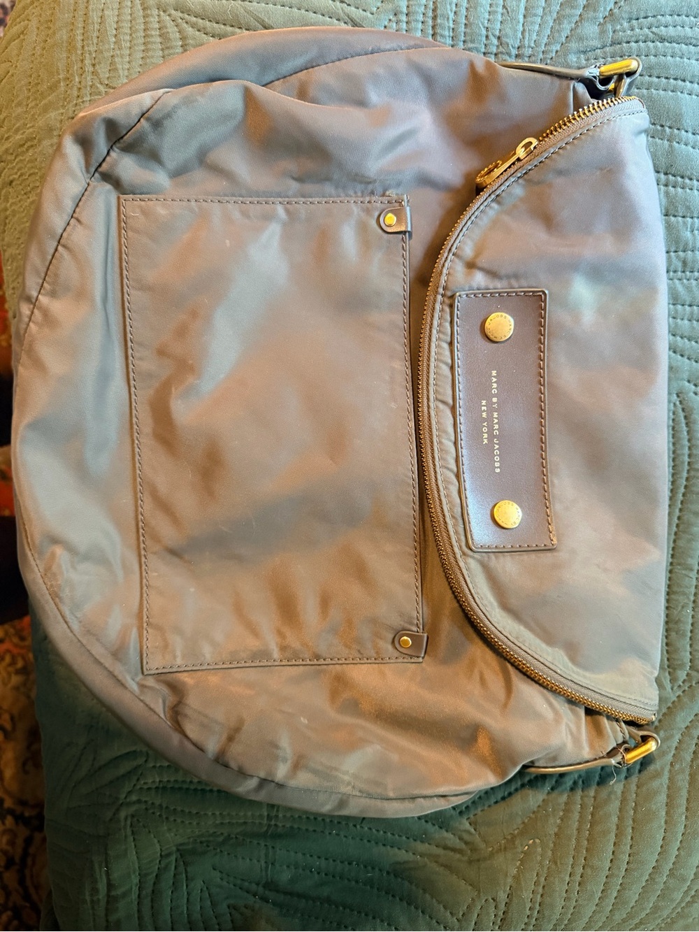 Marc by Marc Jacobs Taupe Nylon Crossbody with Gold Hardware